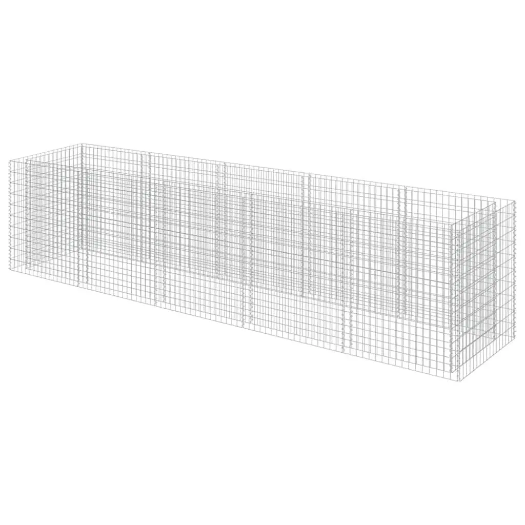 Raised Bed Galvanised Steel Planter 450x90x100cm Silver Garden Border
