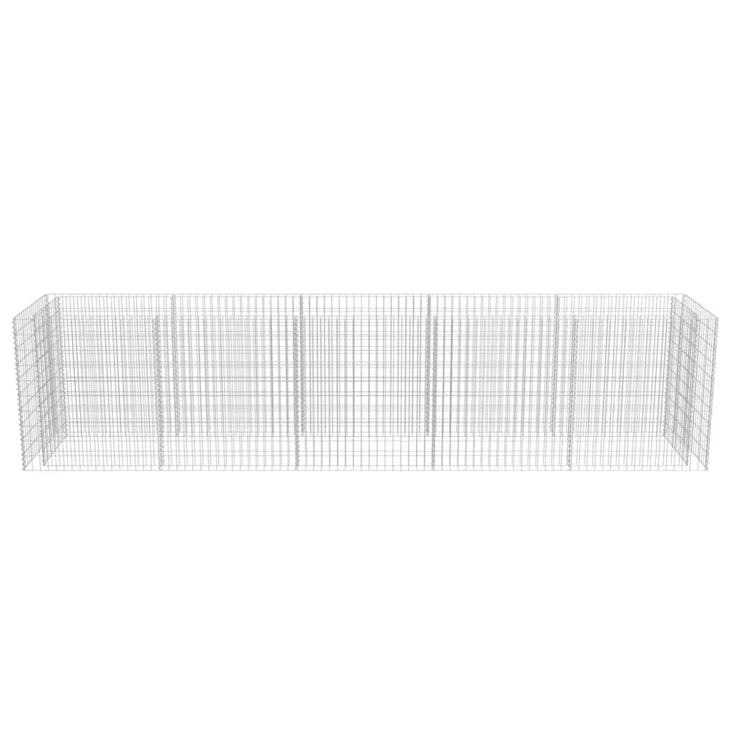Raised Bed Galvanised Steel Planter 450x90x100cm Silver Garden Border
