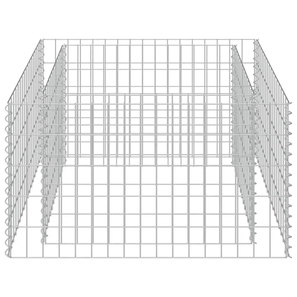 Raised Bed Planter Gabion Galvanised Steel Silver 90x90x50cm Outdoor Garden Border