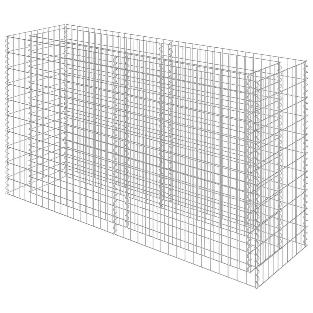 Raised Garden Bed Silver Galvanised Steel 180x50x100cm Mesh Construction Planter