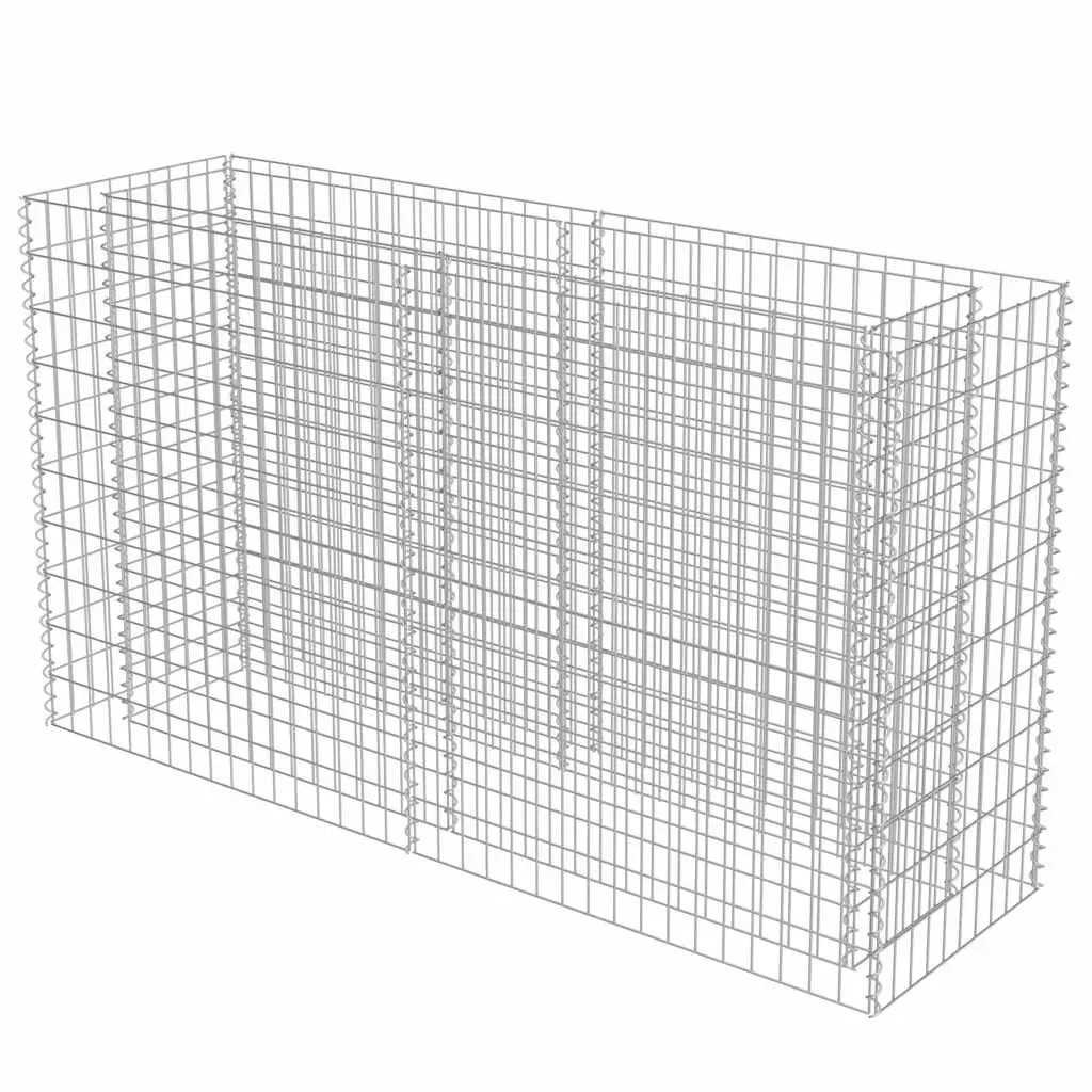 Raised Garden Bed Silver Galvanised Steel 180x50x100cm Mesh Construction Planter