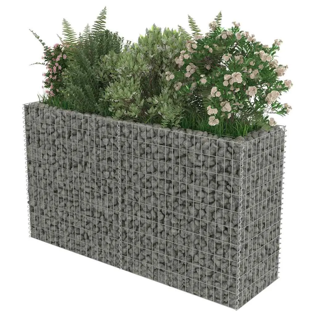 Raised Garden Bed Silver Galvanised Steel 180x50x100cm Mesh Construction Planter