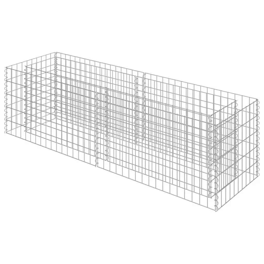 Raised Bed Galvanised Steel 180x50x50cm Silver Sturdy Planter for Garden or Patio