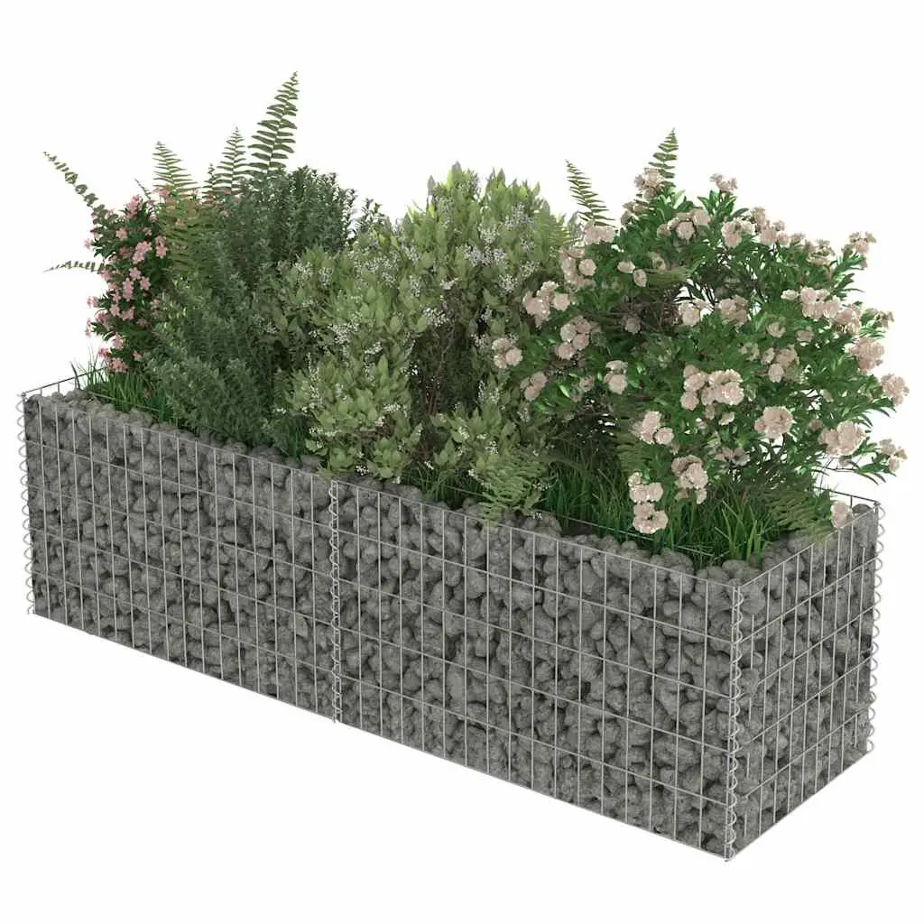 Raised Bed Galvanised Steel 180x50x50cm Silver Sturdy Planter for Garden or Patio