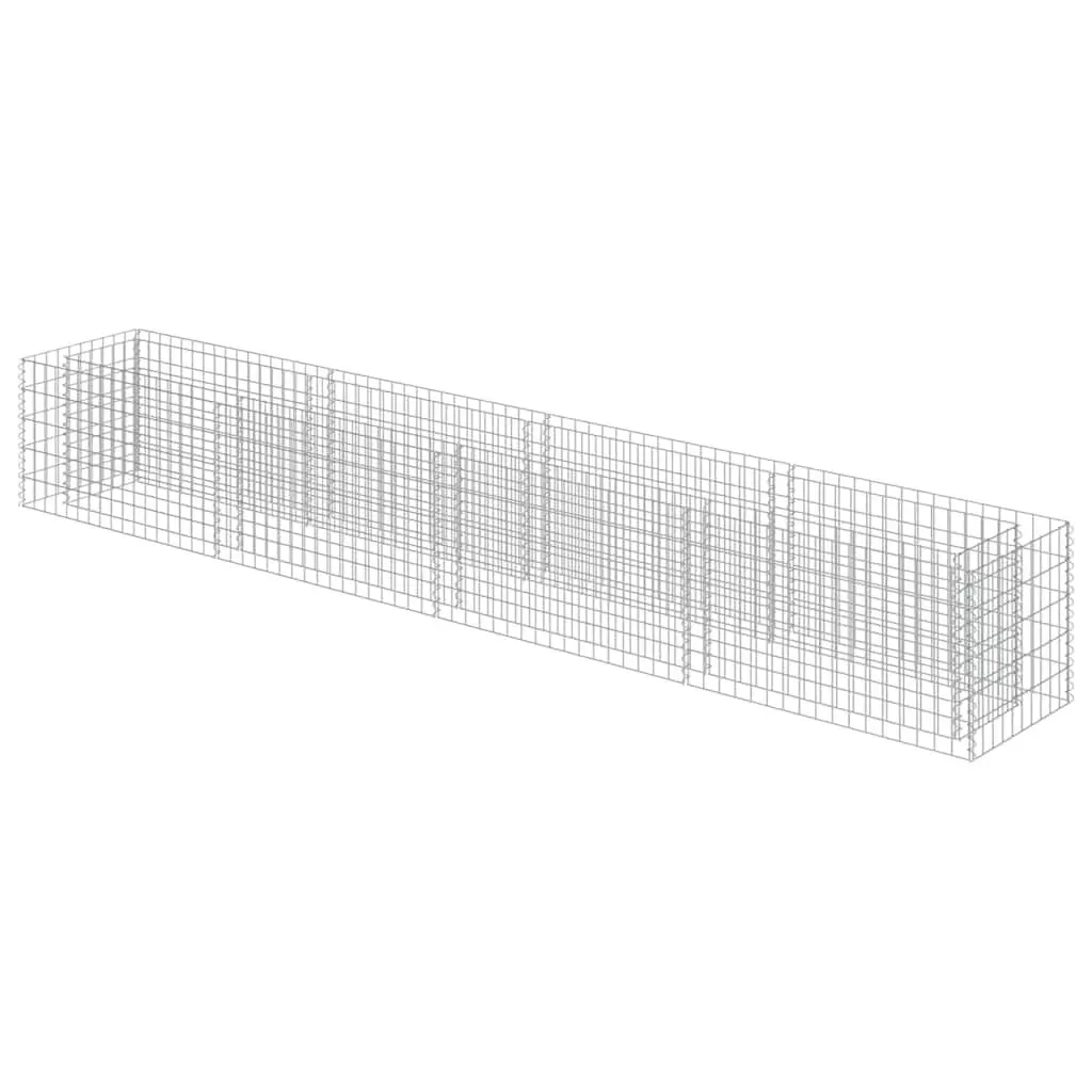 Gabion Raised Bed Garden Planter Steel 360x50x50cm Silver