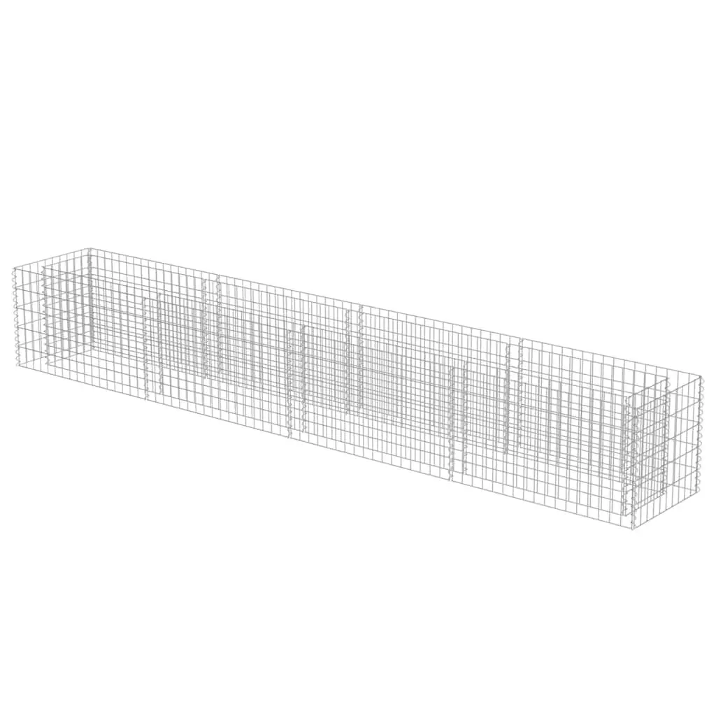 Gabion Raised Bed Garden Planter Steel 360x50x50cm Silver