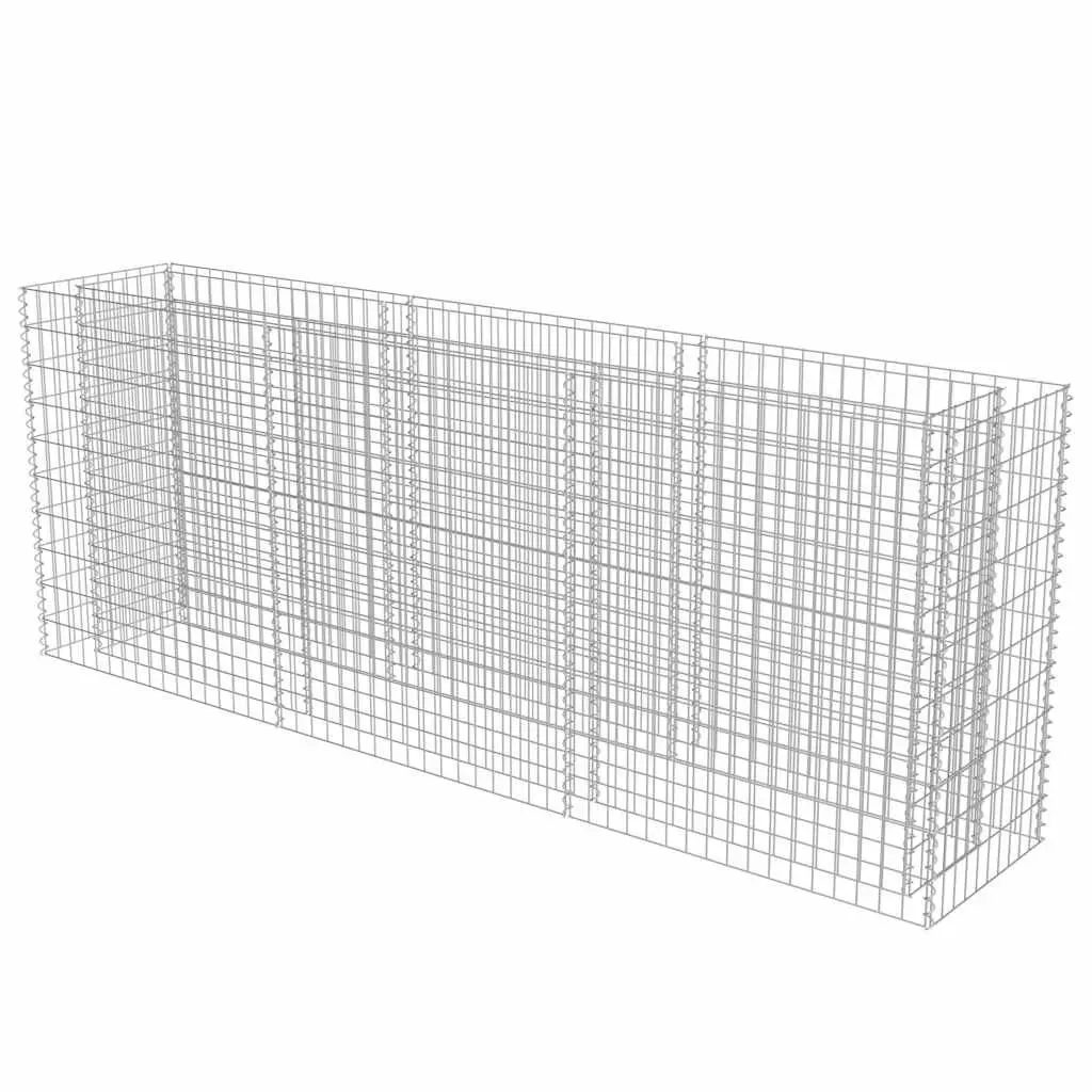 Raised Garden Bed Galvanised Steel 270x50x100cm Silver Outdoor Planter