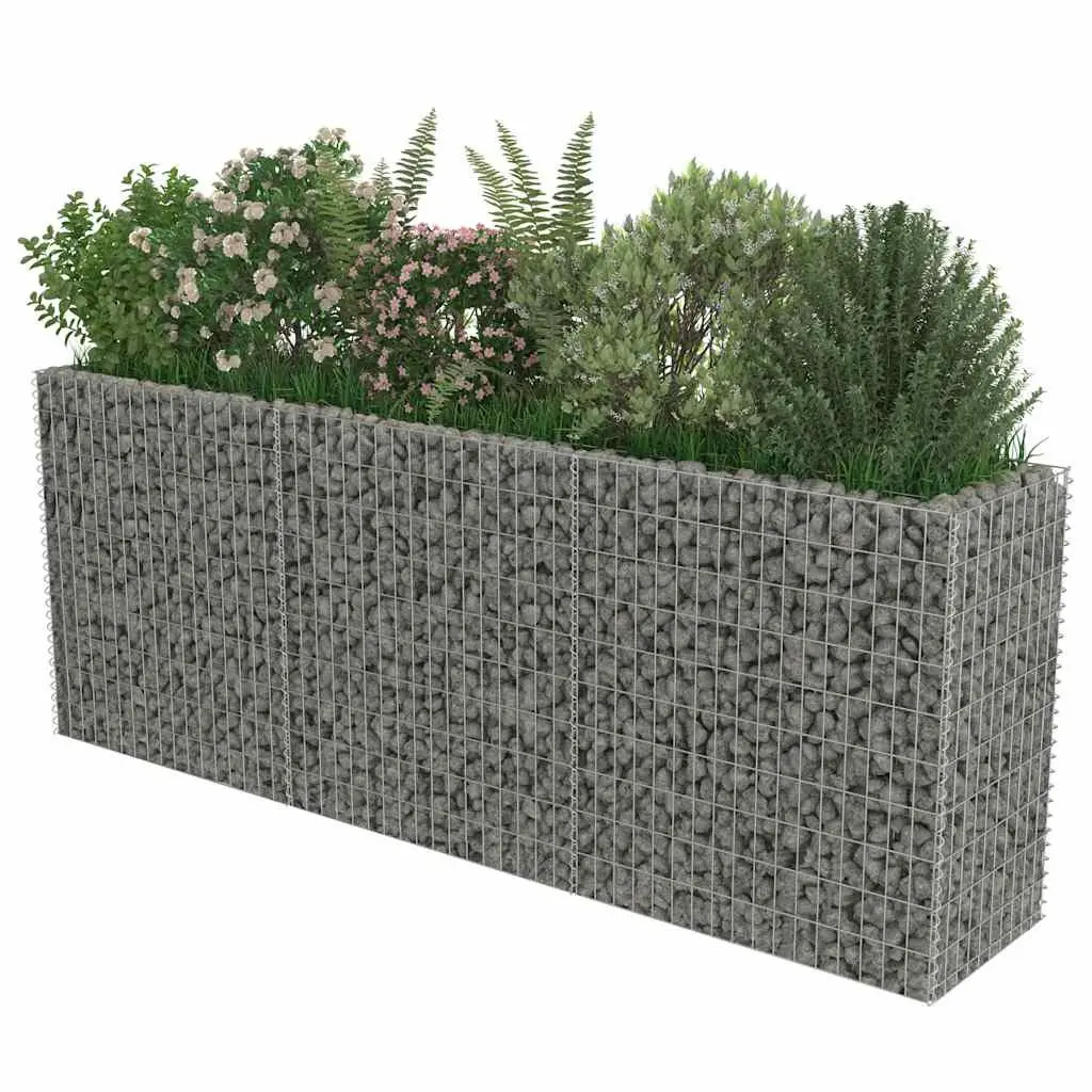 Raised Garden Bed Galvanised Steel 270x50x100cm Silver Outdoor Planter