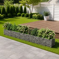 Versatile Gabion Raised Bed for Garden Use