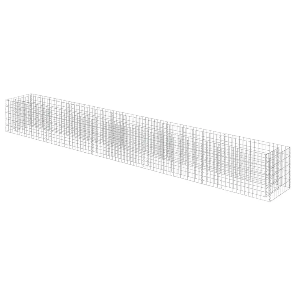 Gabion Planter Bed Galvanised Steel 450x50x50cm Silver Weather Resistant for Flowers and Plants