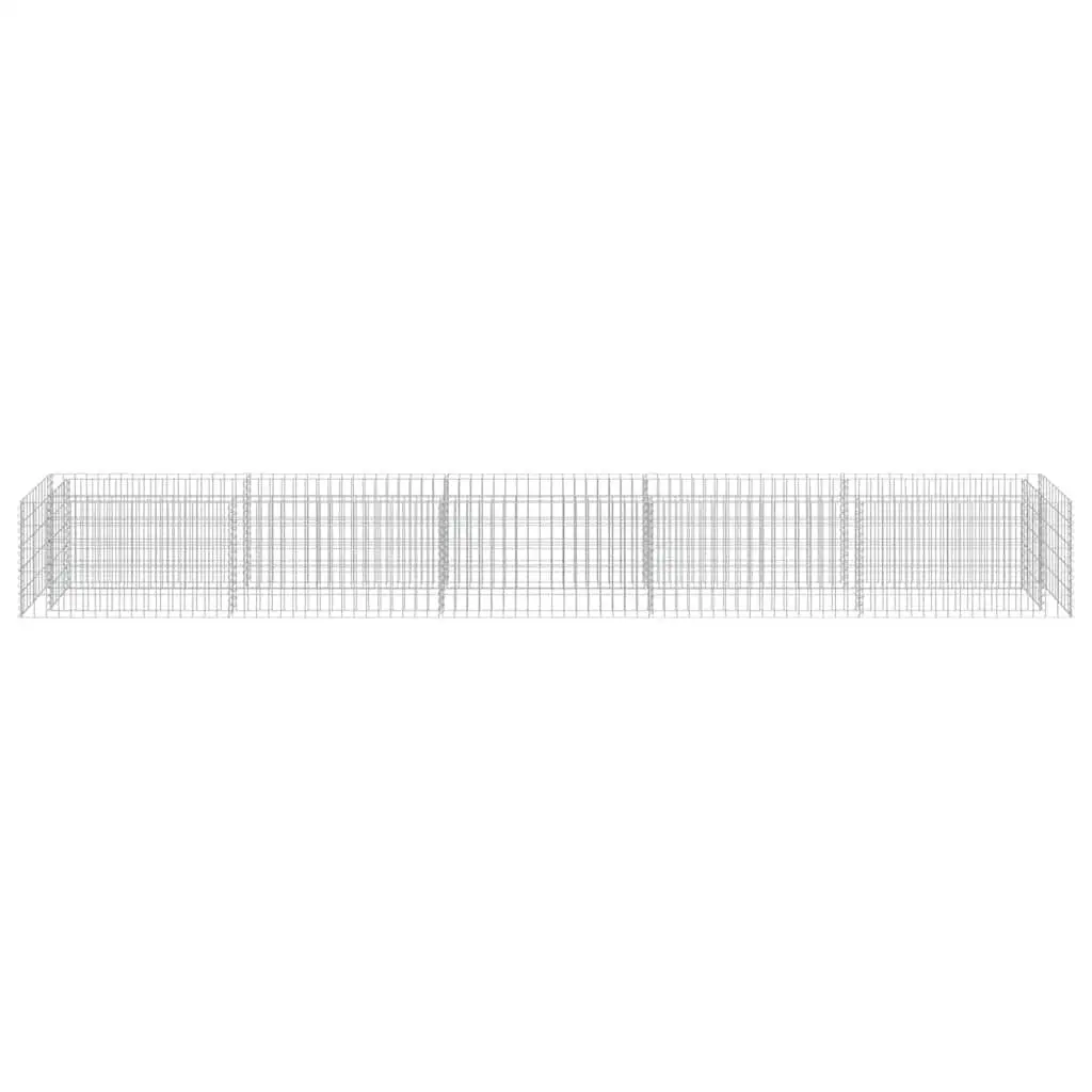 Gabion Planter Bed Galvanised Steel 450x50x50cm Silver Weather Resistant for Flowers and Plants