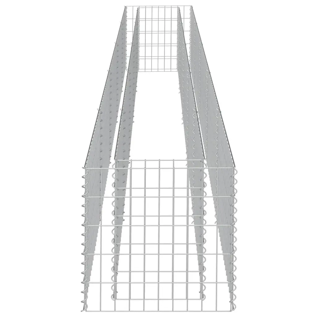 Gabion Planter Bed Galvanised Steel 450x50x50cm Silver Weather Resistant for Flowers and Plants