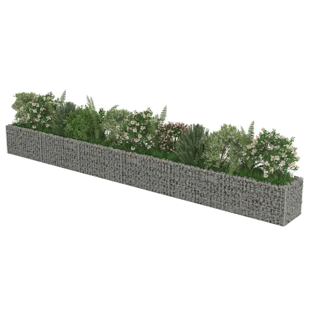 Raised Garden Bed Planter Box Galvanised Steel 540 x 50 x 50 cm Silver Outdoor Border