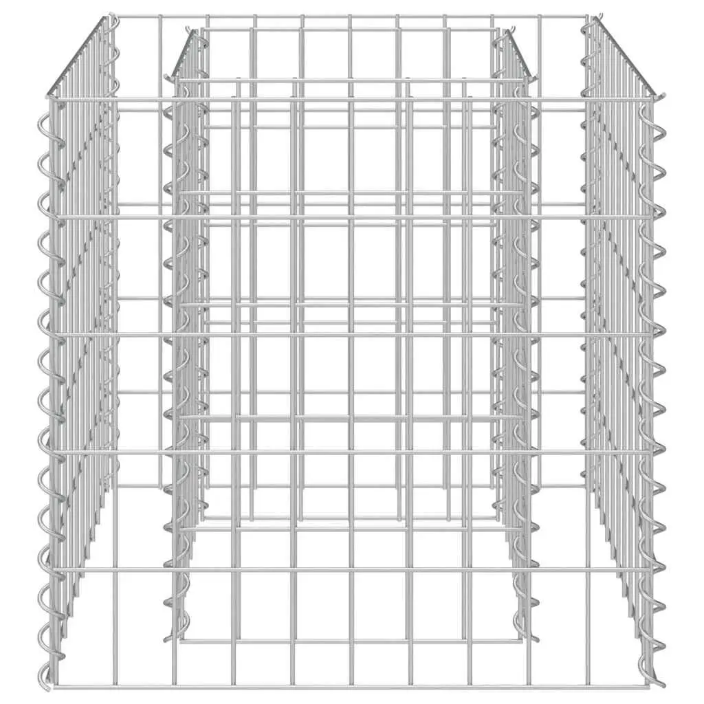 Gabion Raised Bed Galvanised Steel 50x50x50 cm Silver Garden Planter Border Box