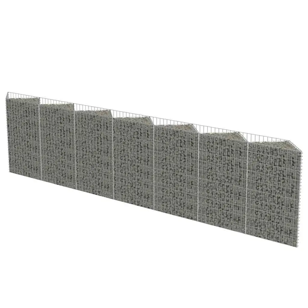Gabion Wall Panel Galvanised Steel 450x30x100cm Silver