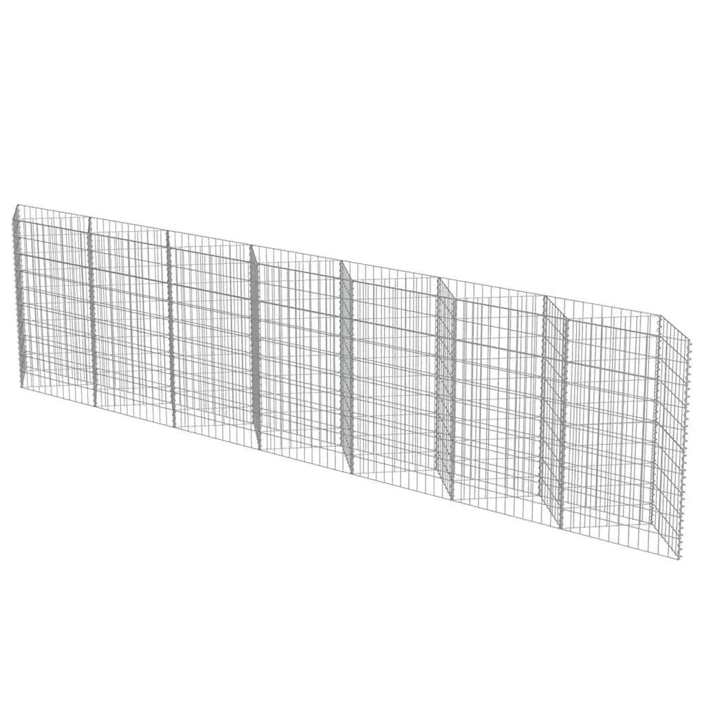 Gabion Wall Panel Galvanised Steel 450x30x100cm Silver