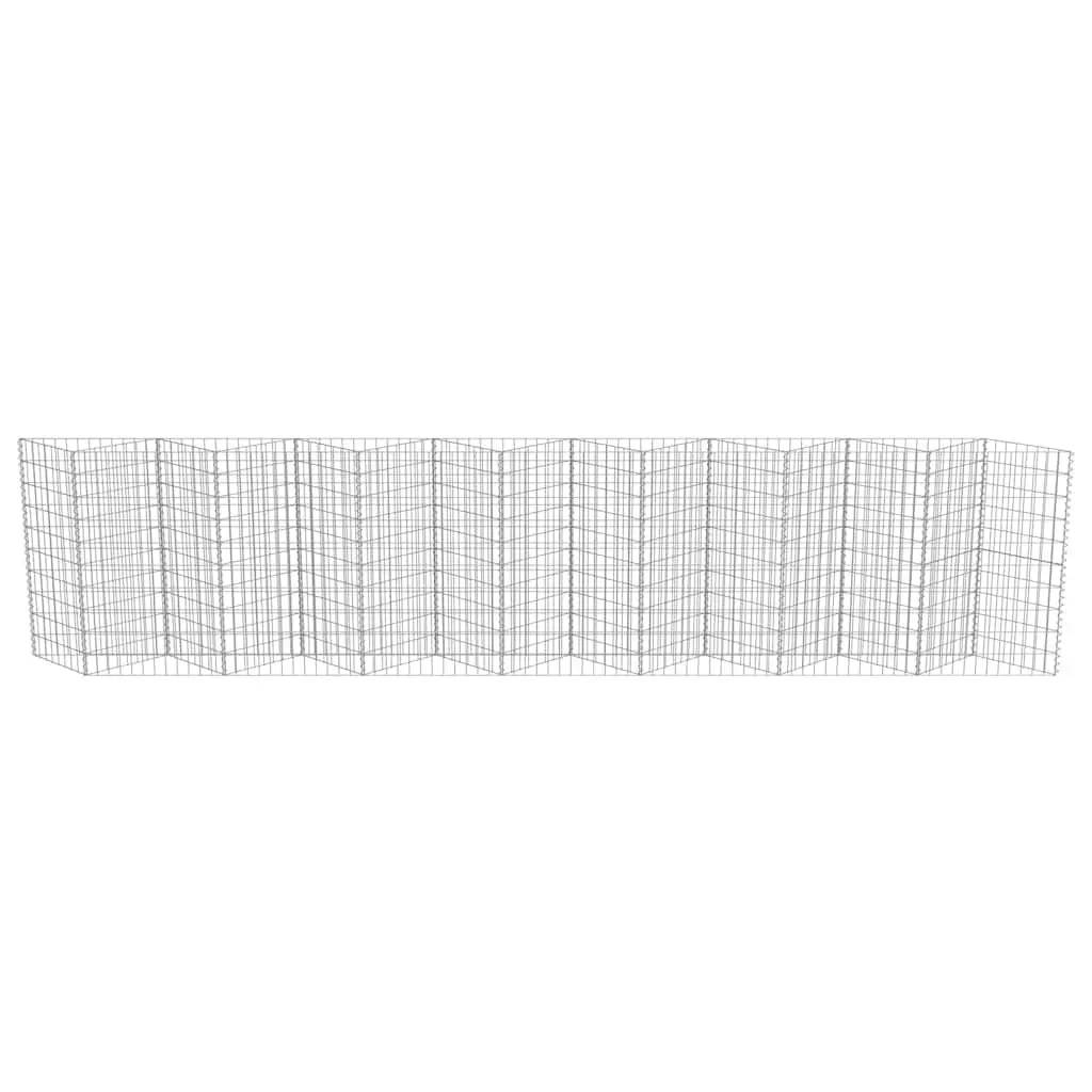 Gabion Wall Panel Galvanised Steel 450x30x100cm Silver