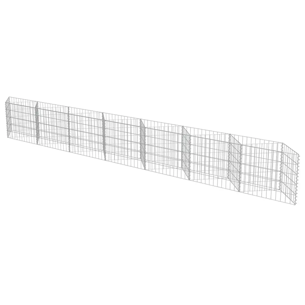 Gabion Wall Panel Galvanised Steel 450x30x50cm Silver