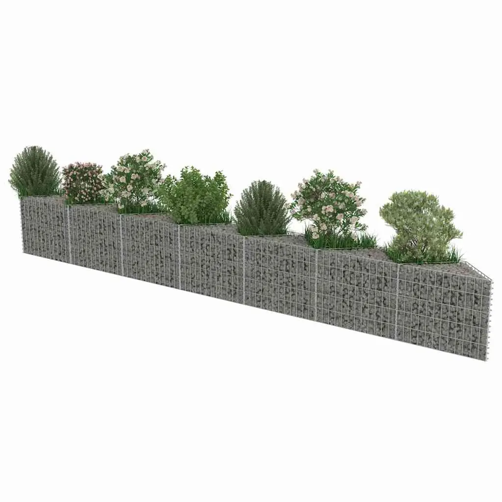 Gabion Wall Panel Galvanised Steel 450x30x50cm Silver