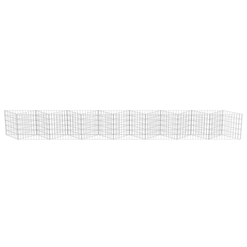 Gabion Wall Panel Galvanised Steel 450x30x50cm Silver