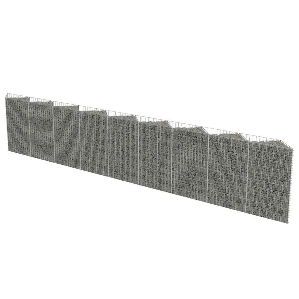 Gabion Wall Panel Galvanised Steel 630 x 30 x 100 cm Silver Retaining Barrier Garden Planter Outdoor