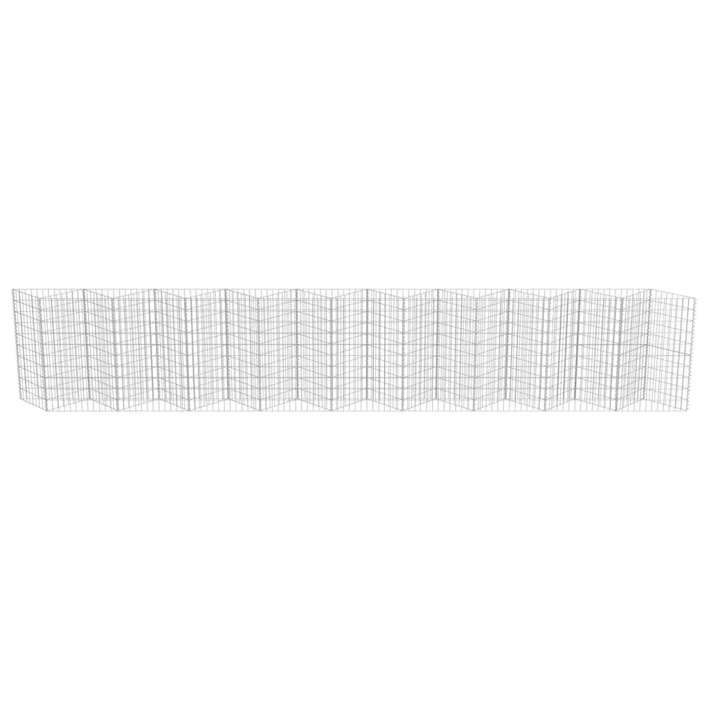 Gabion Wall Panel Galvanised Steel 630 x 30 x 100 cm Silver Retaining Barrier Garden Planter Outdoor