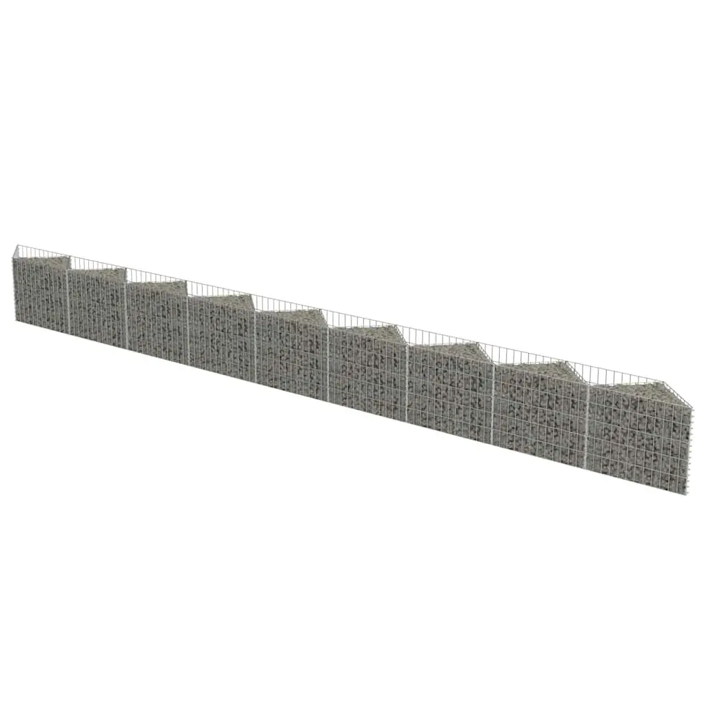 Gabion Panel Raised Bed Planter 630x30x50cm Galvanised Steel Silver Garden Barrier Retaining Wall