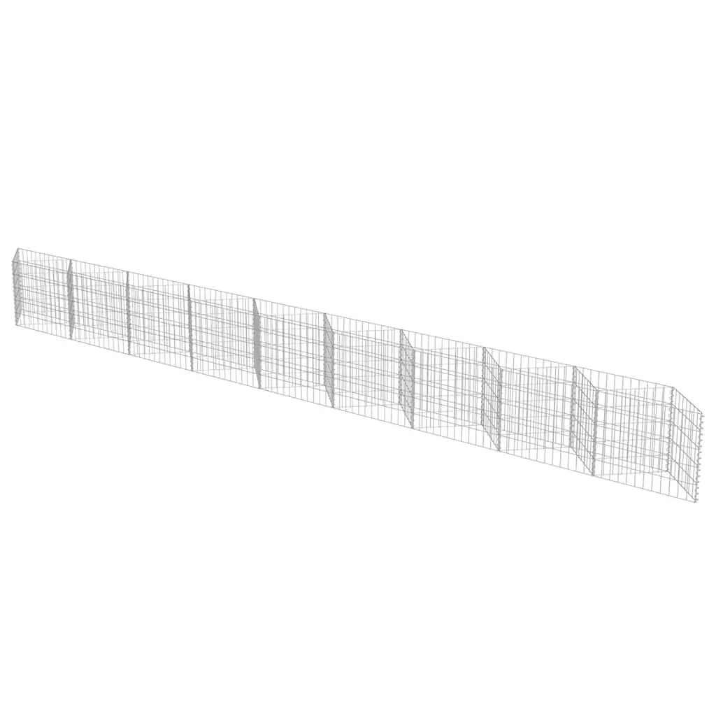 Gabion Panel Raised Bed Planter 630x30x50cm Galvanised Steel Silver Garden Barrier Retaining Wall