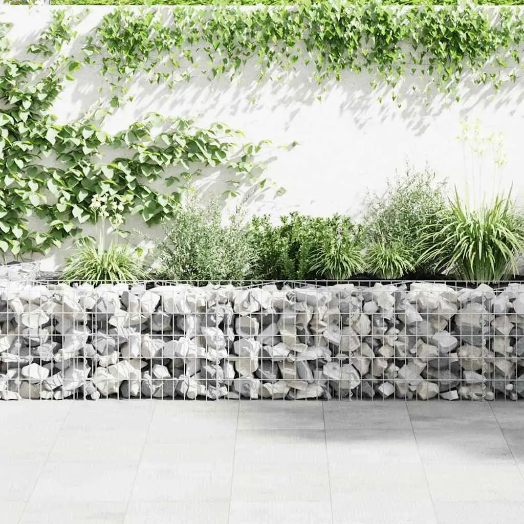 Gabion Panel Raised Bed Planter 630x30x50cm Galvanised Steel Silver Garden Barrier Retaining Wall