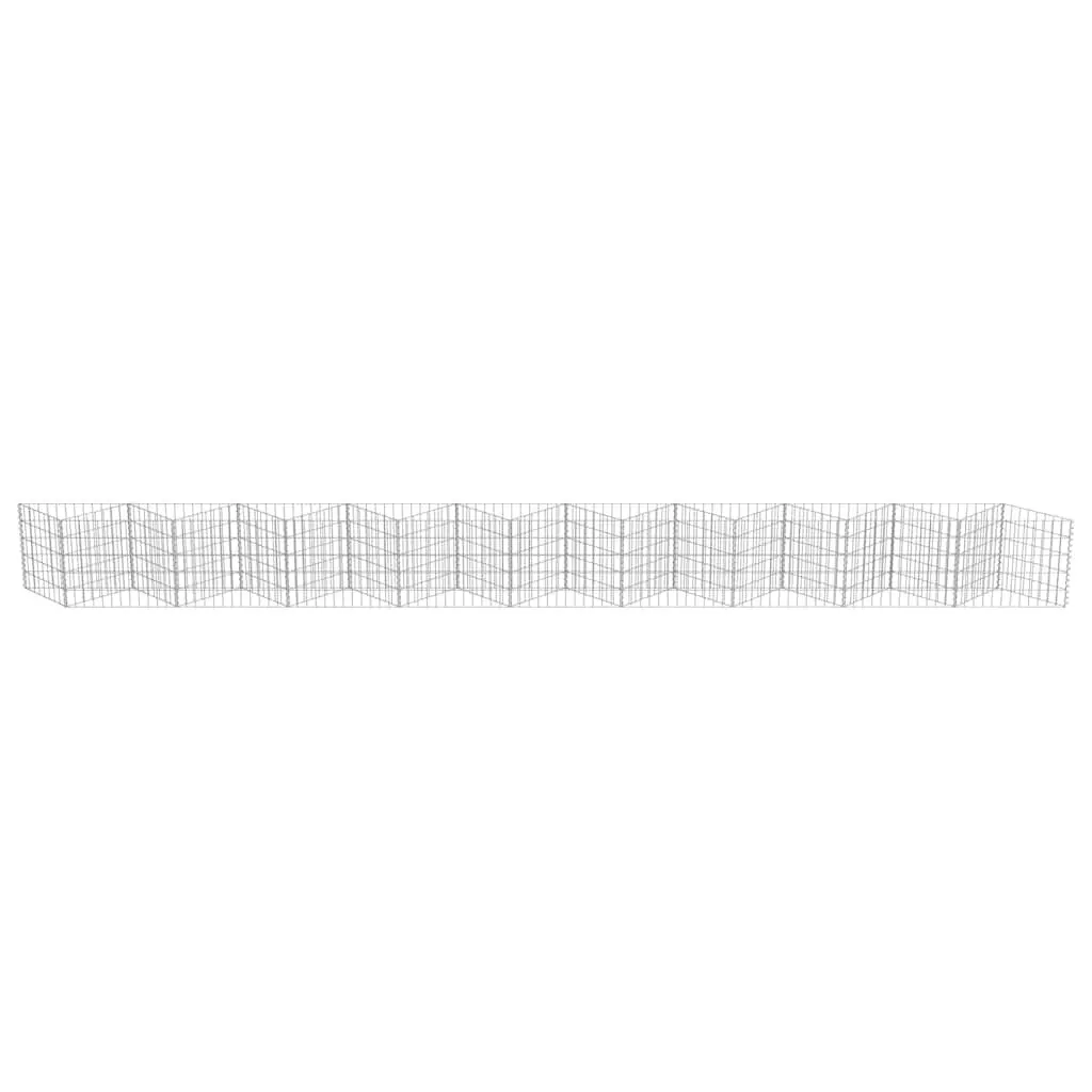 Gabion Panel Raised Bed Planter 630x30x50cm Galvanised Steel Silver Garden Barrier Retaining Wall