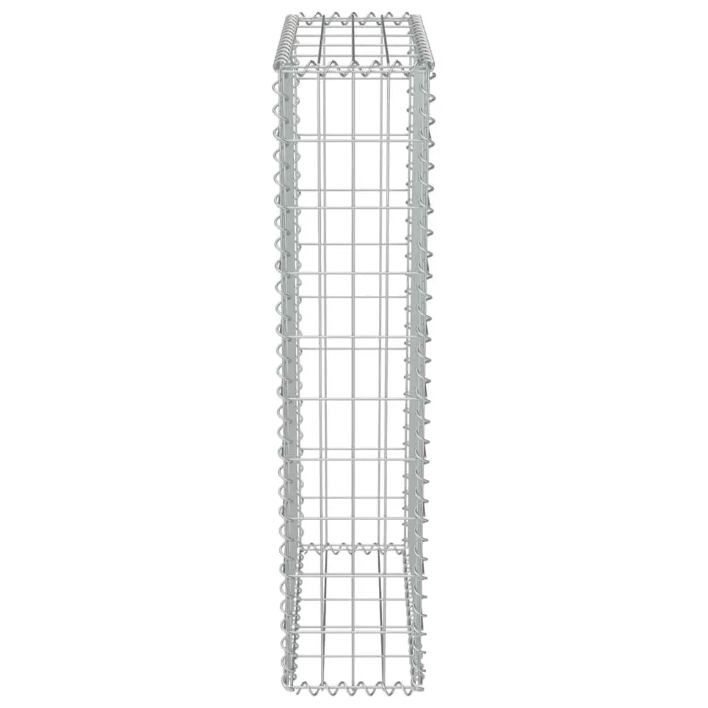 Gabion Fence Panel Galvanised Steel 50x20x100cm Silver Retaining Wall for Landscape Applications