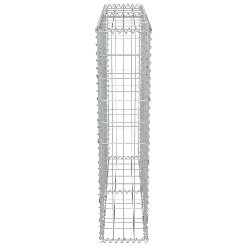 Gabion Fence Panel Galvanised Steel 100cm x 20cm x 100cm Silver Welded Mesh Construction