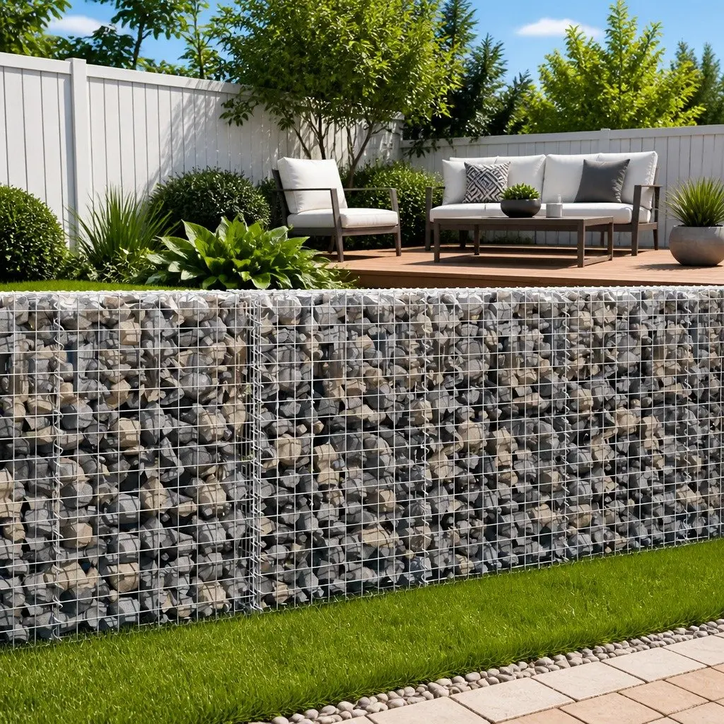 Gabion Wall Basket Retaining Barrier Galvanised Steel 200x20x85 cm Silver Covers