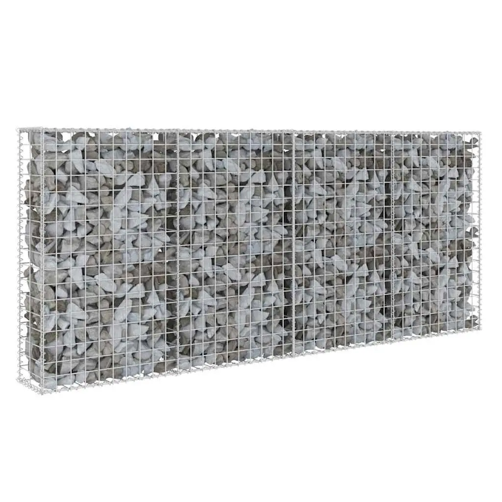 Galvanised Steel Gabion Basket Silver 200x20x85cm Retaining Wall with Covers