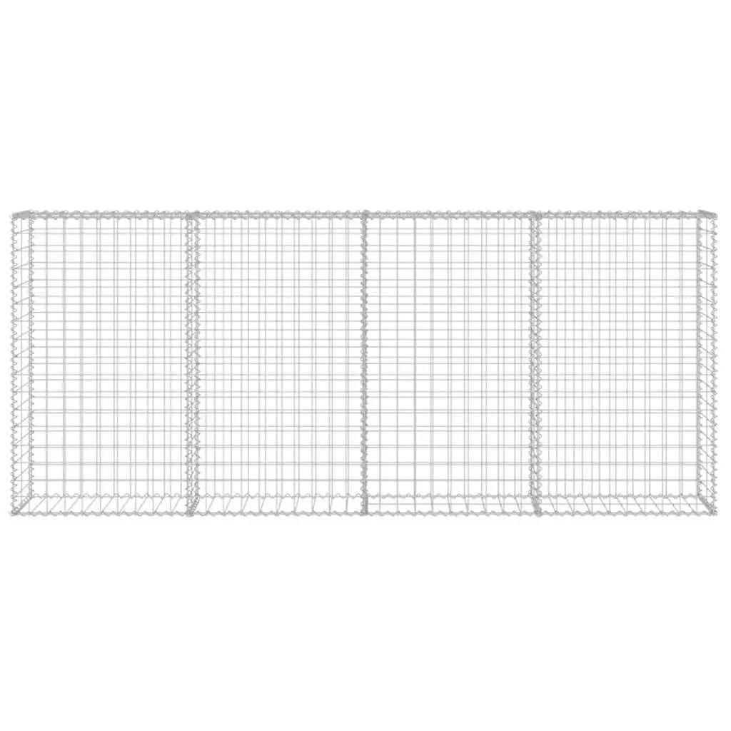 Galvanised Steel Gabion Basket Silver 200x20x85cm Retaining Wall with Covers