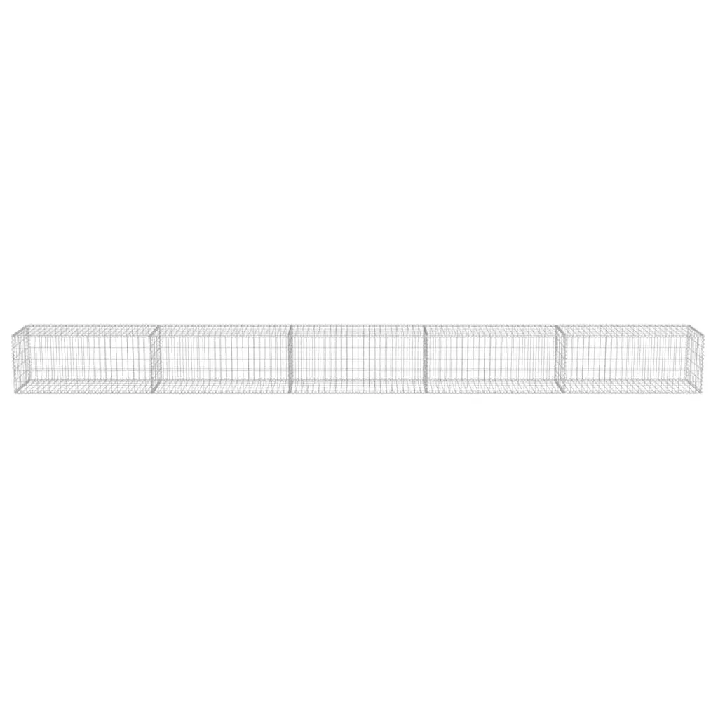 Gabion Fence Panel Galvanised Steel Retaining Wall System 600x50x50cm Silver with Covers