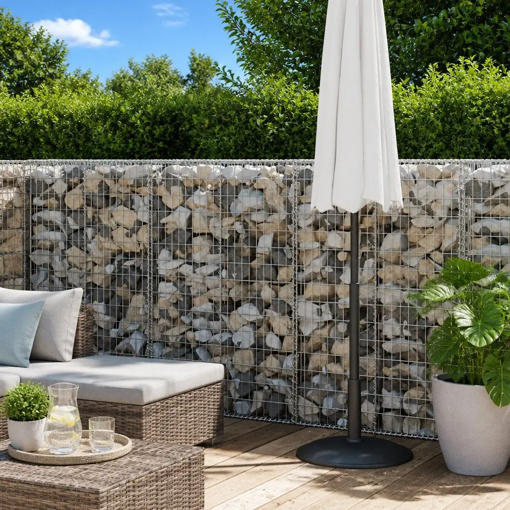 Gabion Panel Silver Galvanised Steel 600x50x150cm Landscape Retaining Wall Barrier