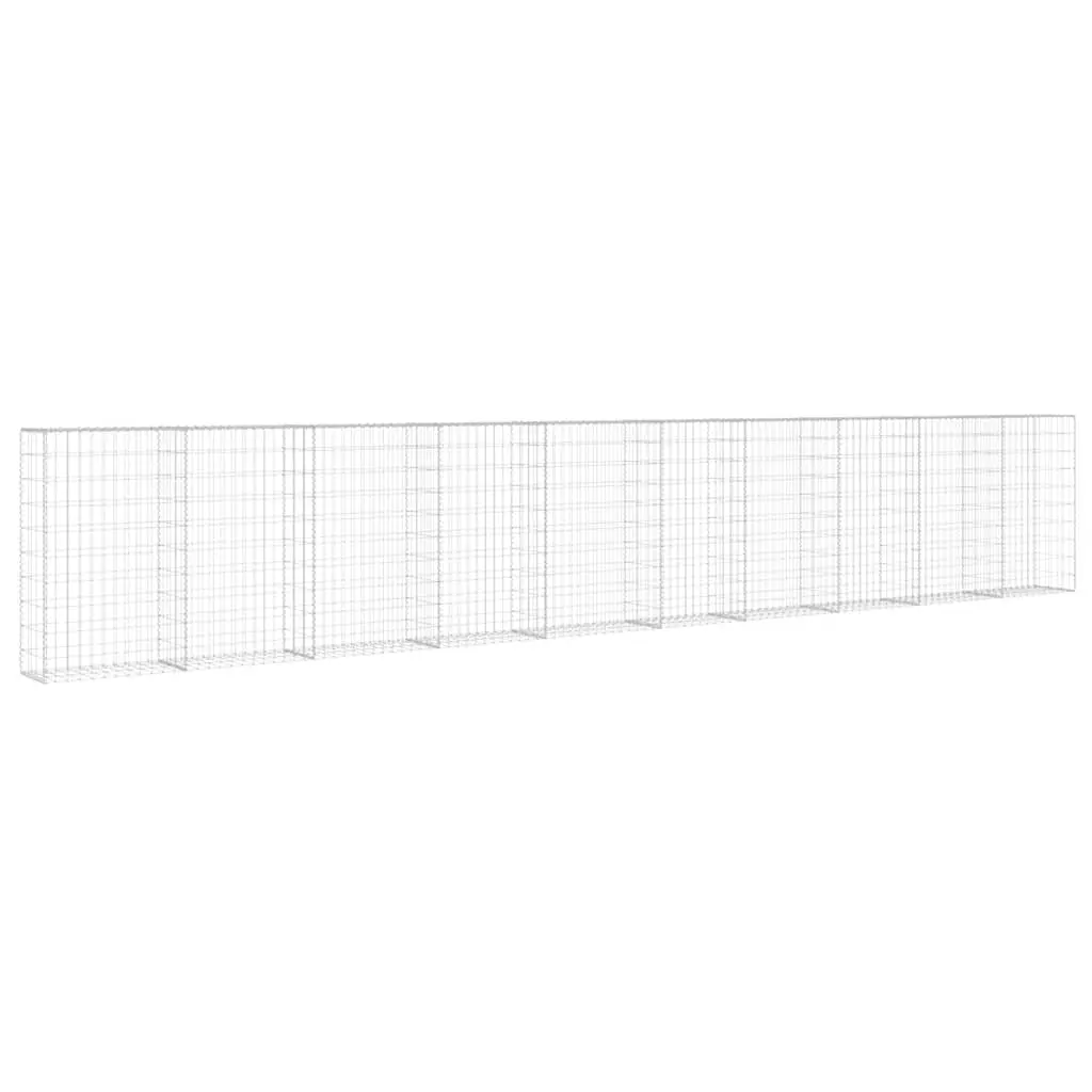 Gabion Wall Silver Galvanised Steel 600x30x100cm