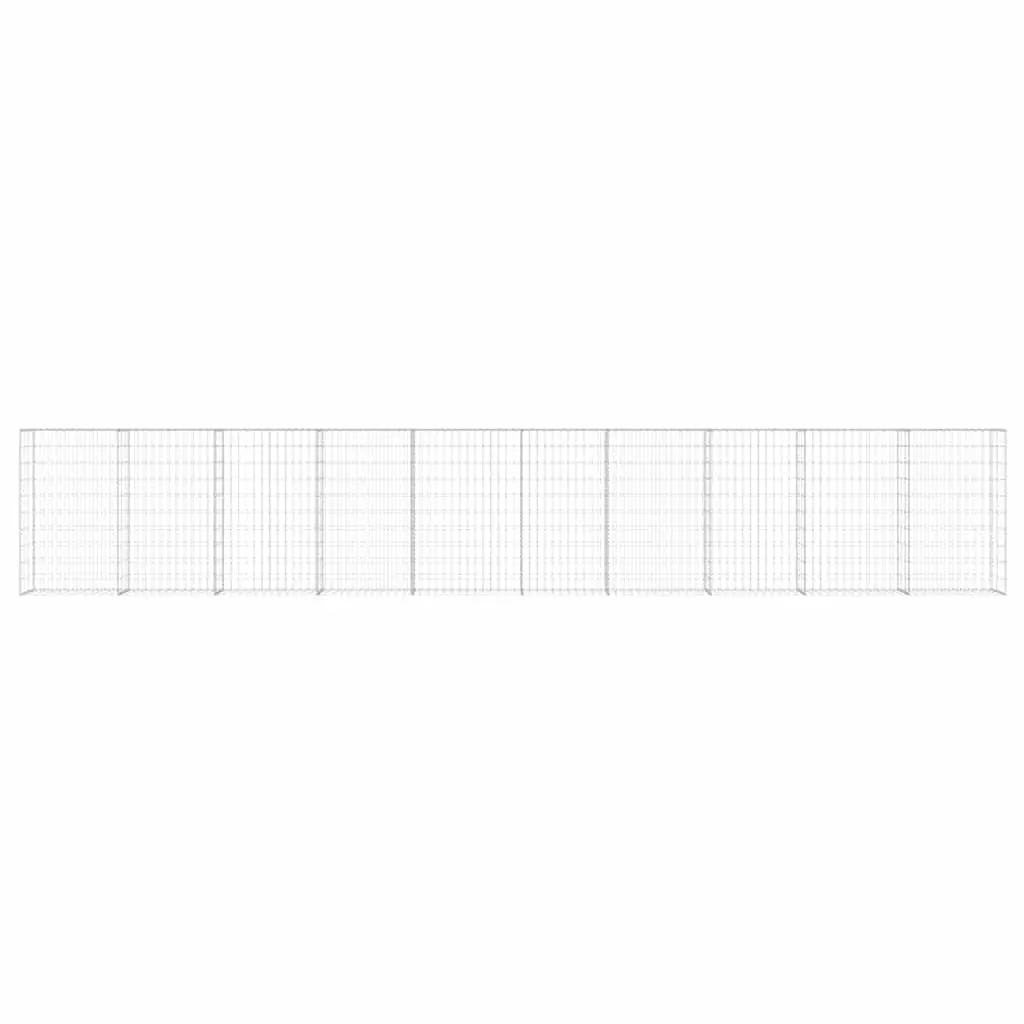 Gabion Wall Silver Galvanised Steel 600x30x100cm