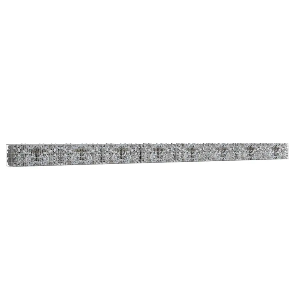 Galvanised Steel Garden Retaining Barrier Gabion Panel 900x50x50cm Silver Weather Resistant
