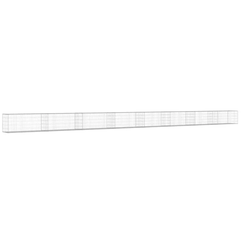 Galvanised Steel Garden Retaining Barrier Gabion Panel 900x50x50cm Silver Weather Resistant