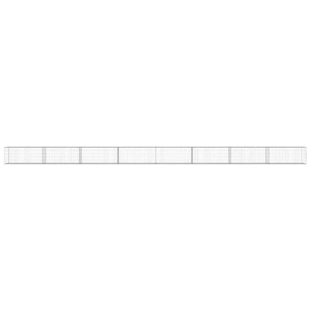 Galvanised Steel Garden Retaining Barrier Gabion Panel 900x50x50cm Silver Weather Resistant
