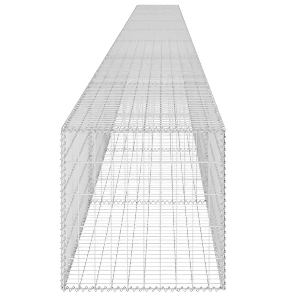 Galvanised Steel Garden Retaining Barrier Gabion Panel 900x50x50cm Silver Weather Resistant