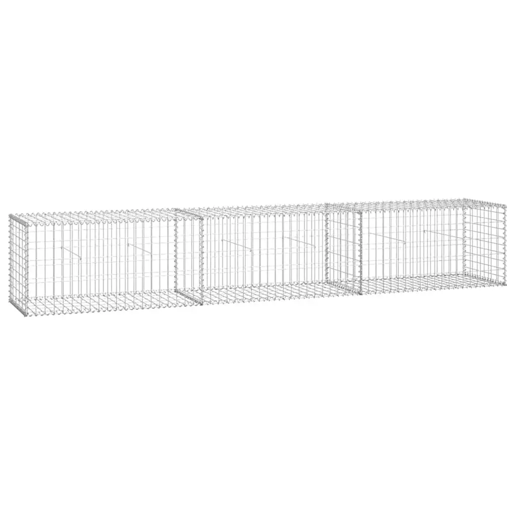 Retaining Wall Panel Galvanised Steel 300x50x50cm Silver Gabion Structure