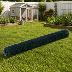 Practical Green PVC Chicken Wire Fence 25 x 1.5 m