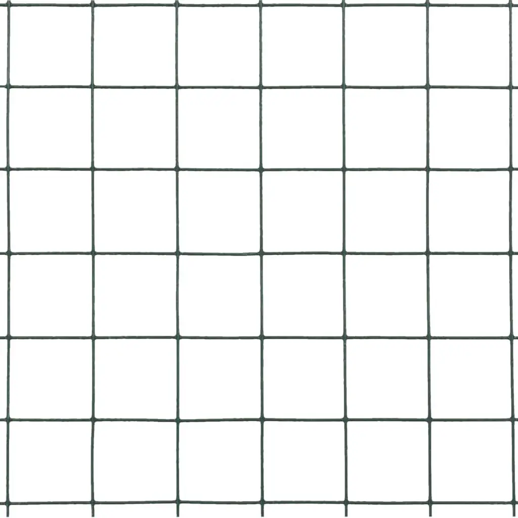 Chicken Wire Fence Steel PVC Coated 25 x 1.5 m Green Poultry Garden Enclosure