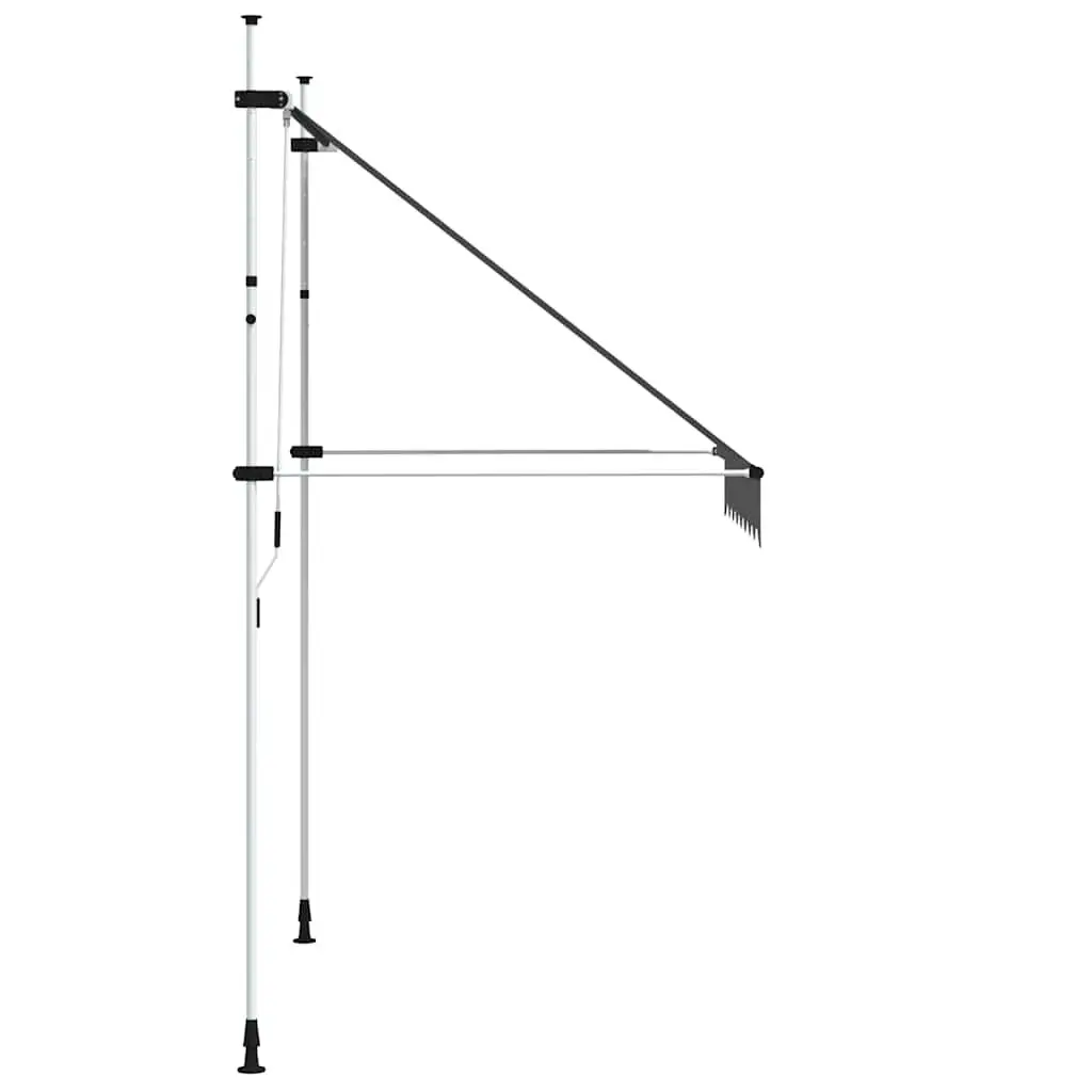 Manual Retractable Awning Polyester Canopy 200cm Steel Frame Anthracite