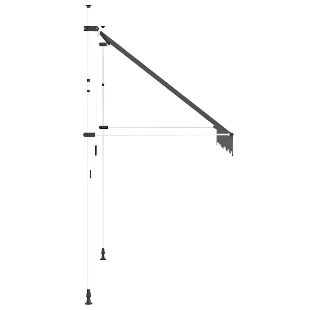 Manual Retractable Awning 250cm Anthracite Polyester Canopy Steel Frame for Balcony Terrace Garden Shade