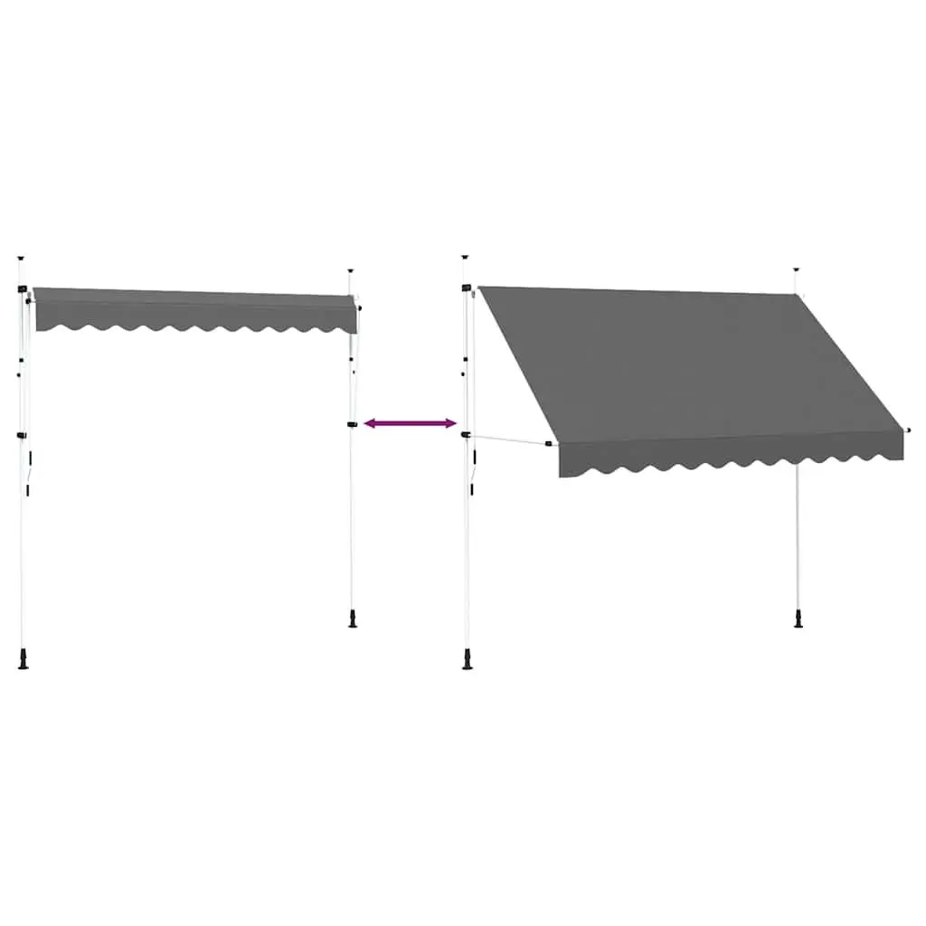 Manual Retractable Awning Steel 300 cm Anthracite