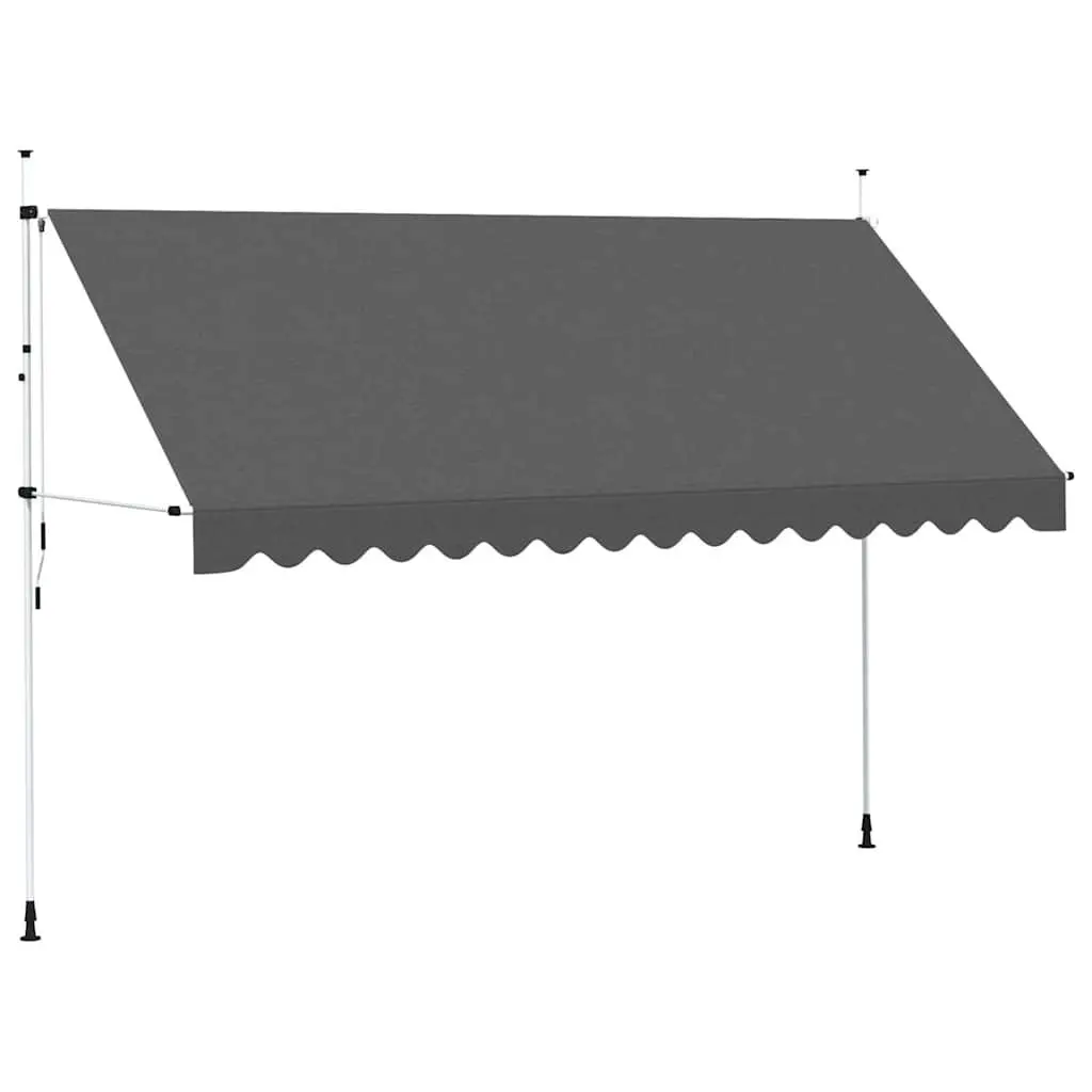 Retractable Awning Steel 400cm Anthracite Manual Outdoor Garden Balcony Shade